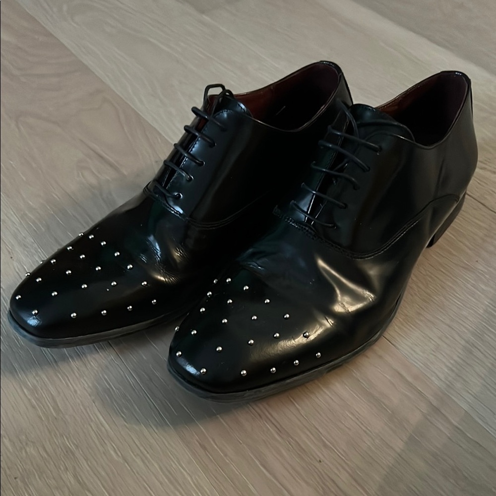 Elegant Black Studded Men's Dress Shoes